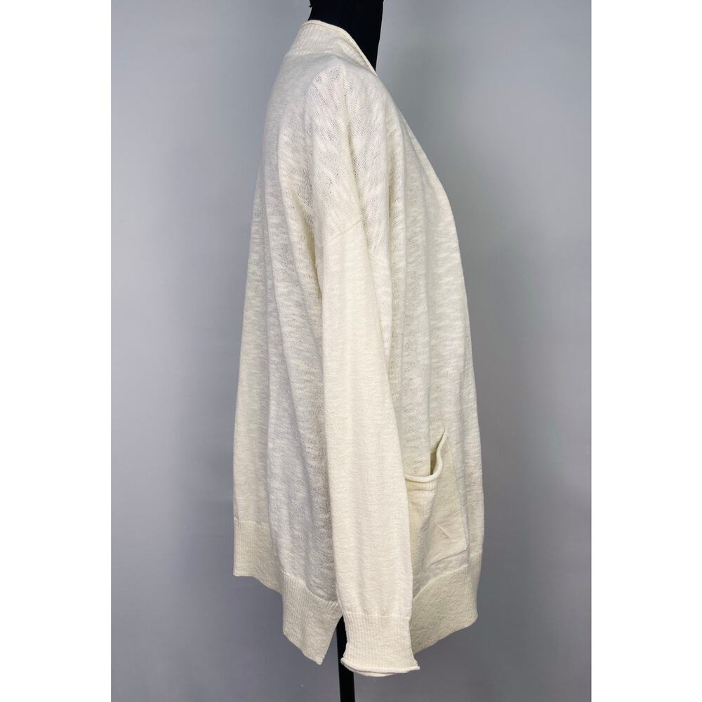 Madewell Ivory Open Front Long Knit Cardigan with Pockets Size M - Picture 3 of 9